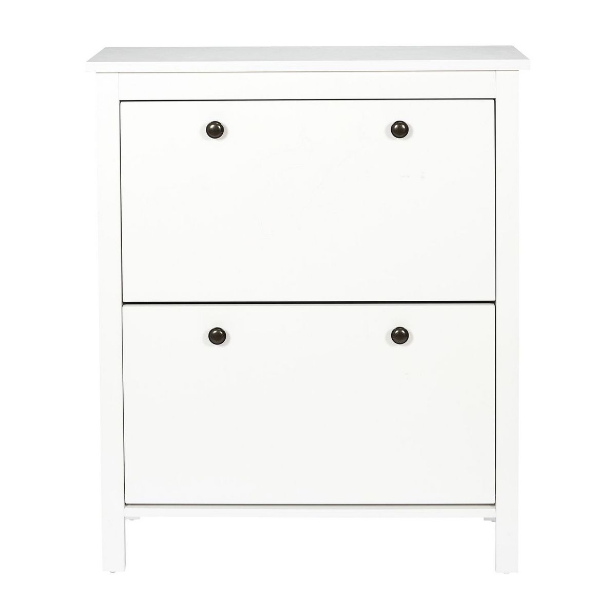 TOILINUX Meuble à chaussures en panneaux de particules avec 2 portes - Blanc