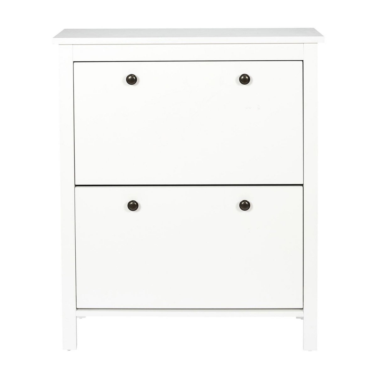 TOILINUX Meuble à chaussures en panneaux de particules avec 2 portes - Blanc