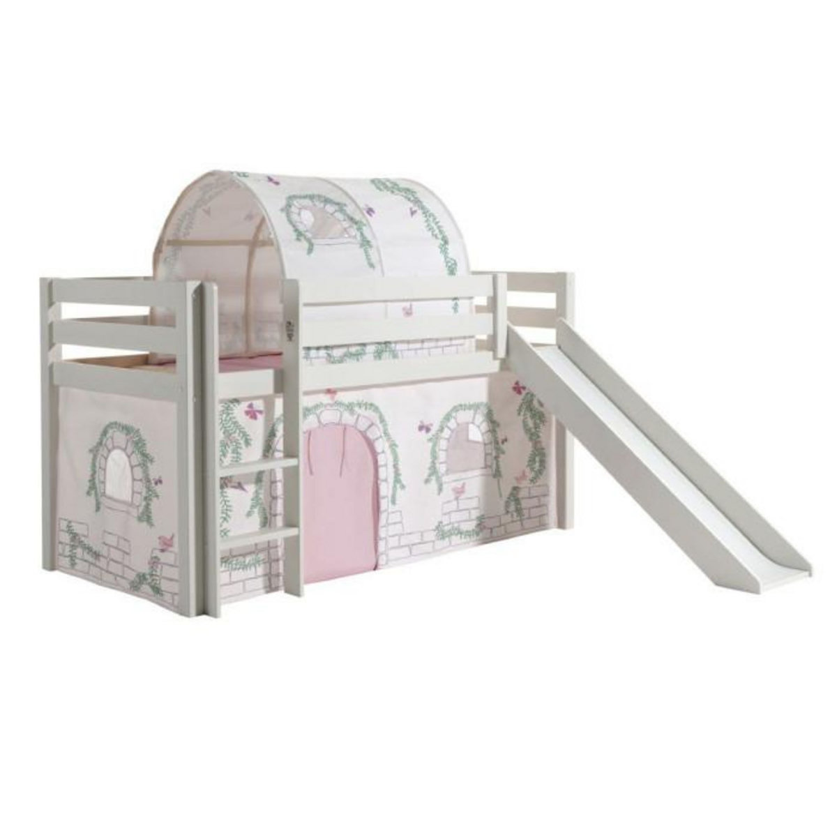 Paris Prix Pack - Lit Enfant Toboggan, Tente & Tunnel  Pino Birdy  Blanc