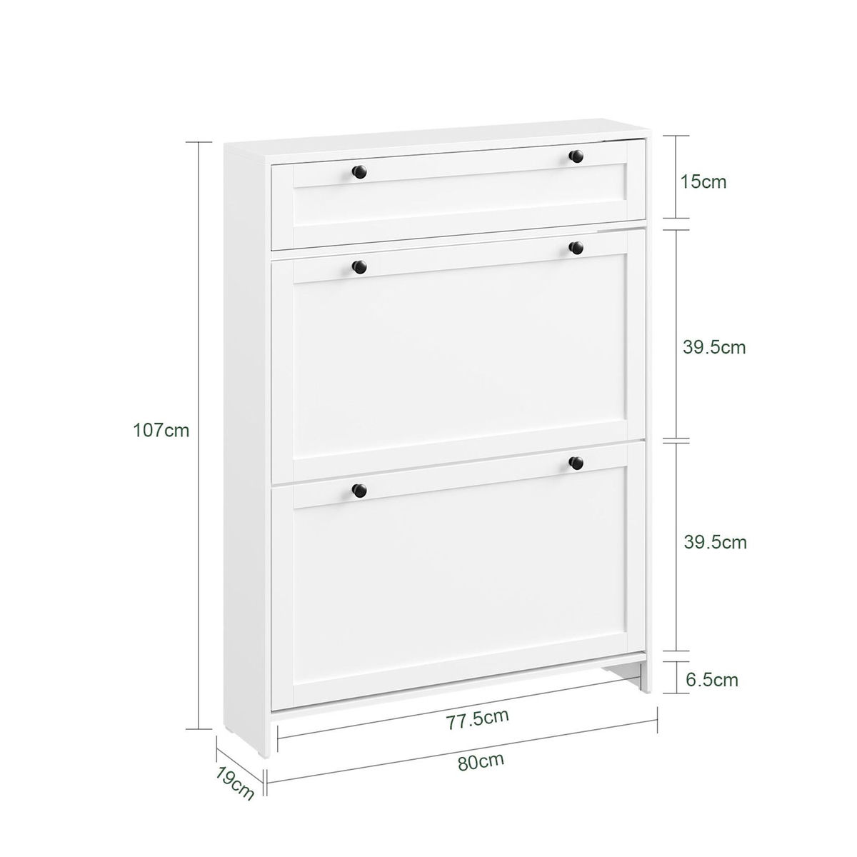 SOBUY SoBuy - Meuble À Chaussures avec un tiroir - Blanc - 80x19x107cm - Nordique - FSR207-W