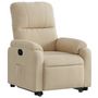 Voir la diapositive 4 : VIDAXL Fauteuil inclinable creme tissu microfibre