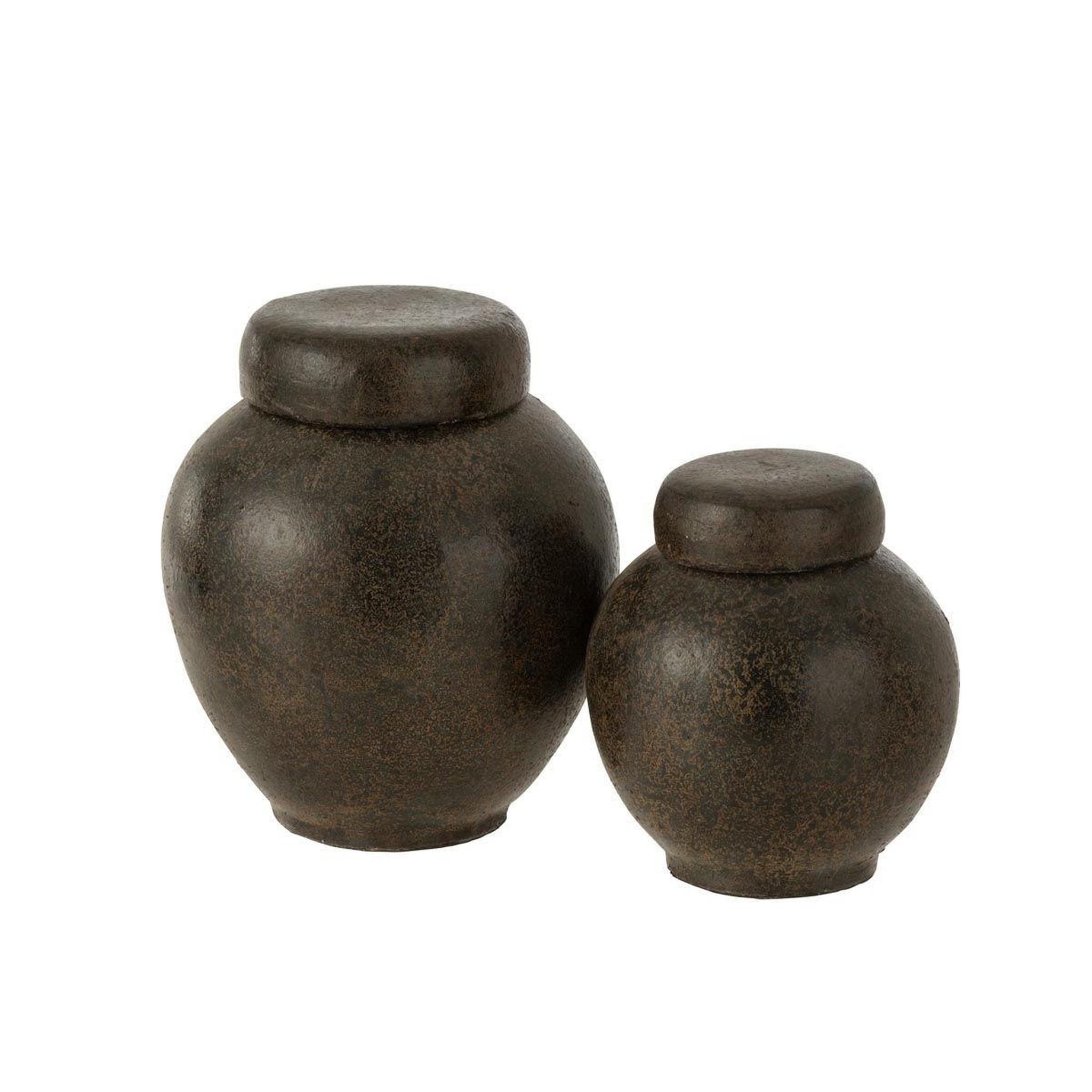 Voir la diapositive 3 : J-LINE Pot Déco en Terre Cuite  Victor  20cm Marron