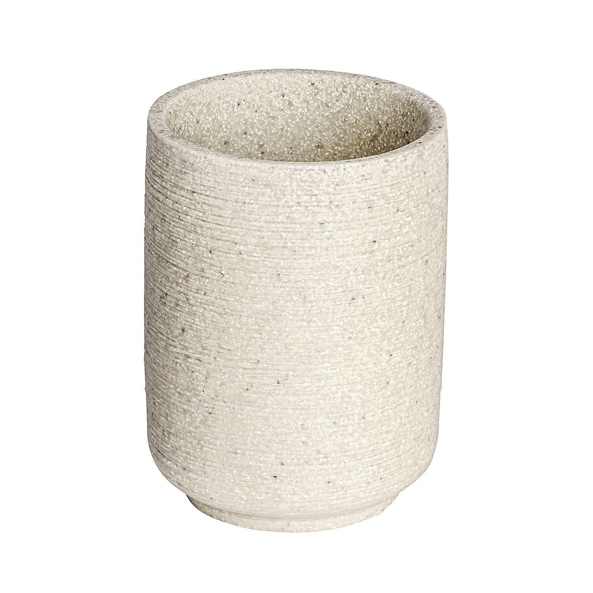 Wenko Gobelet de salle de bain design naturel en relief goa. Coloris disponibles : Blanc