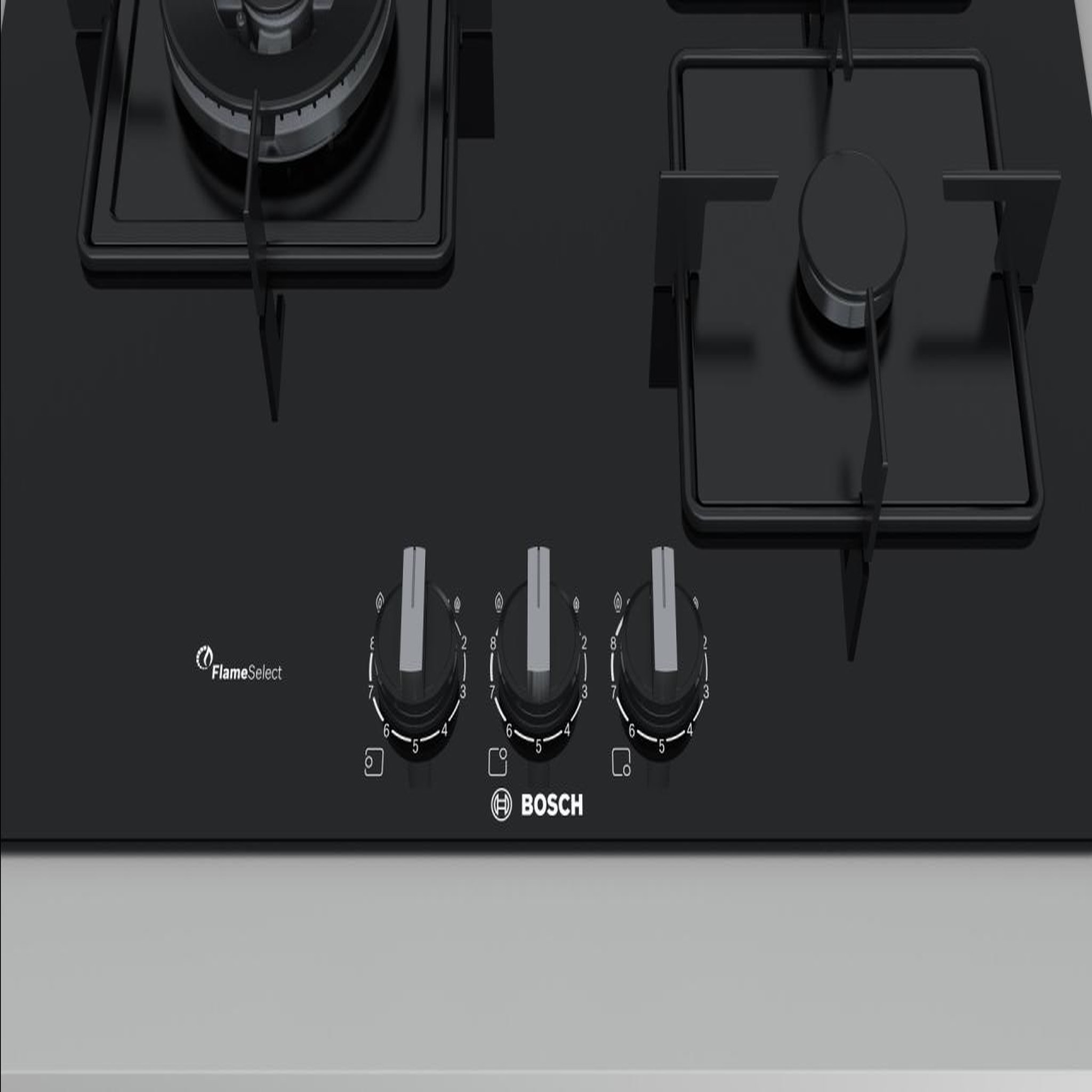 Voir la diapositive 4 : BOSCH Table verre gaz 60 cm noir semi-fleur de plan de travail - ppc6a6b10