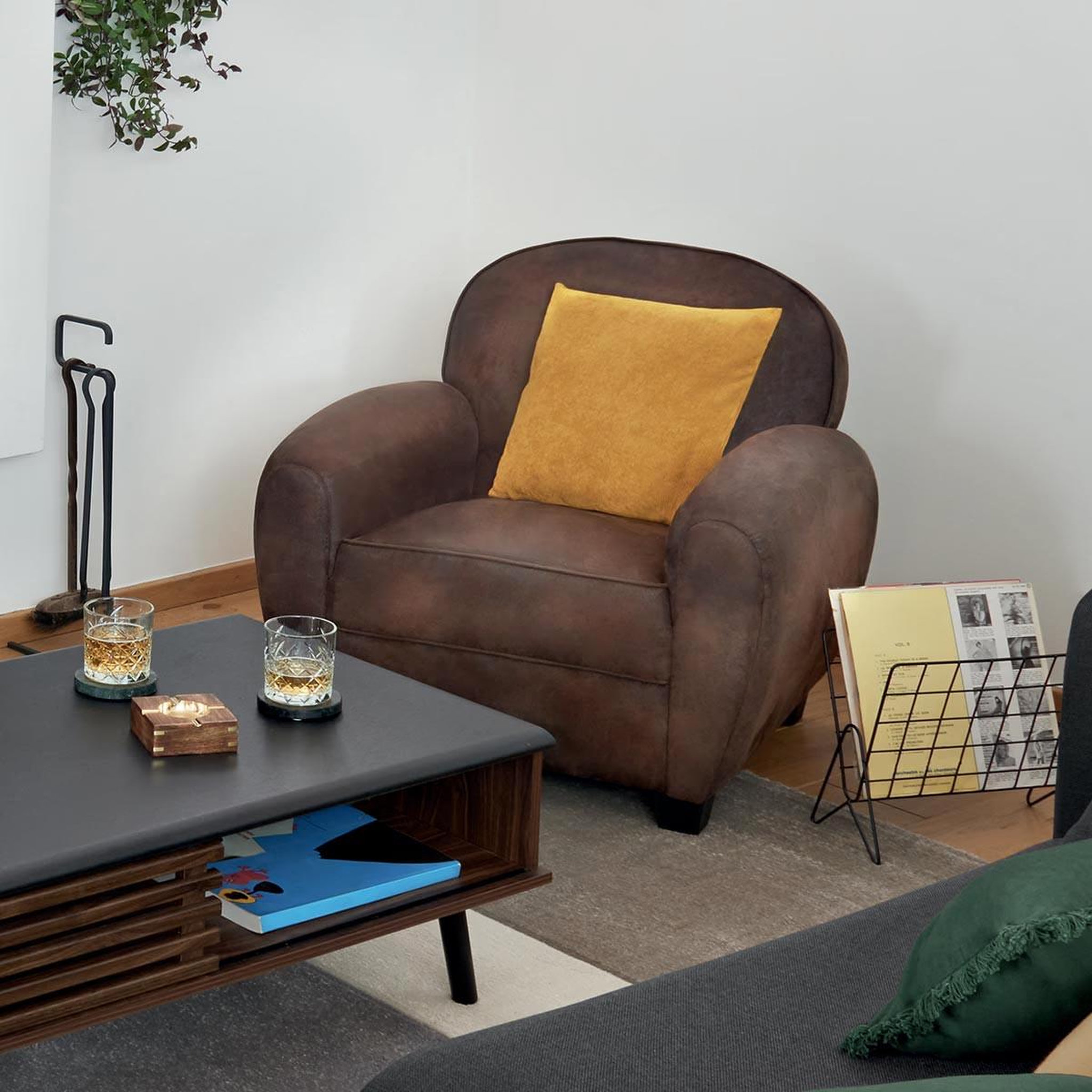 Voir la diapositive 4 : ATMOSPHERA Fauteuil club stanis - marron
