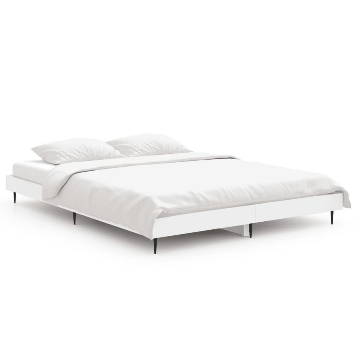 VIDAXL Cadre de lit sans matelas blanc 140x190 cm bois d'ingenierie