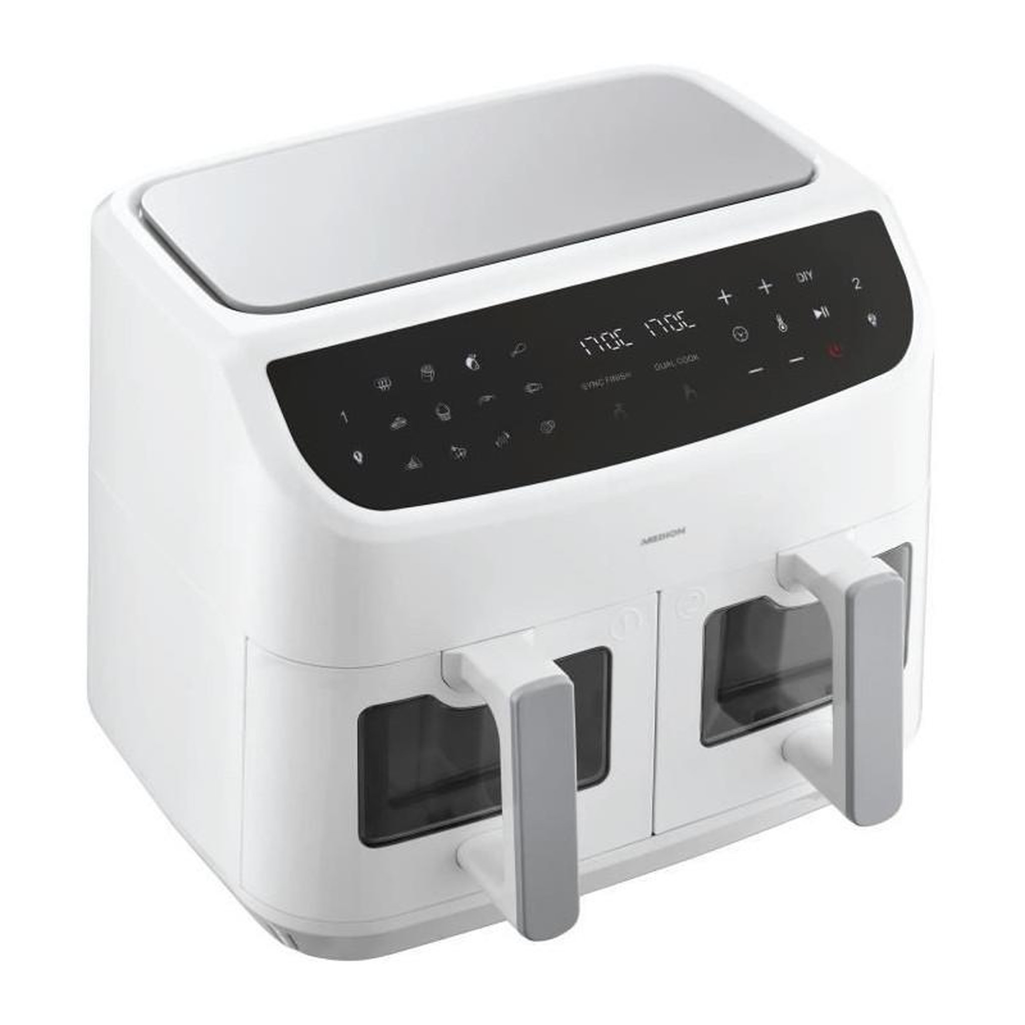 Voir la diapositive 2 : Medion Friteuse a Air Chaud - MEDION - P20 XXL Twin - 2600 W - 2 paniers - 9 programmes - Blanc