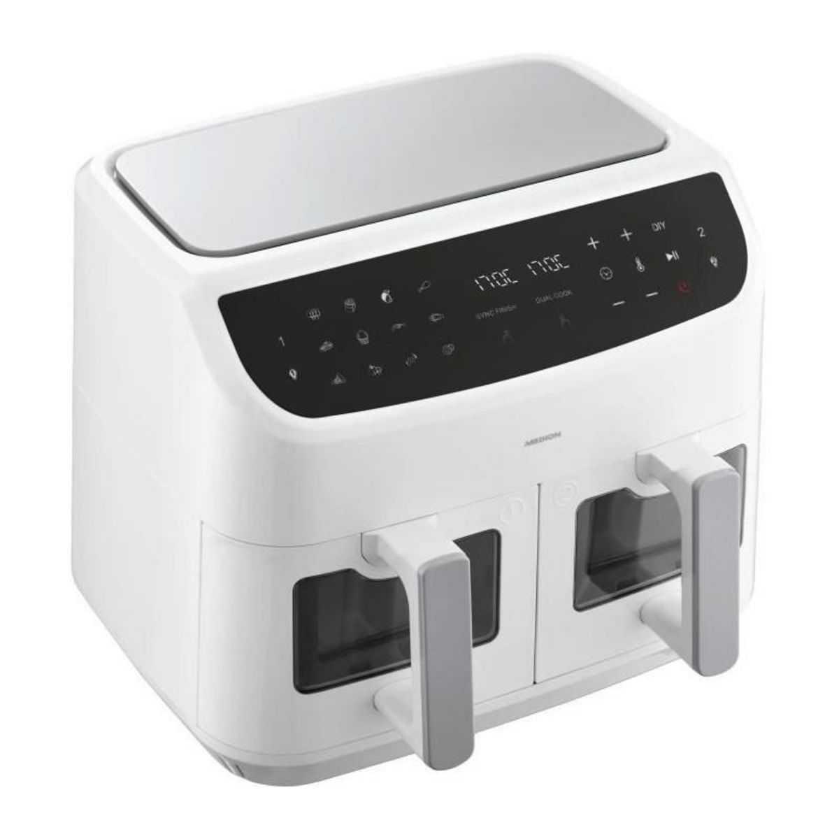 Medion Friteuse a Air Chaud - MEDION - P20 XXL Twin - 2600 W - 2 paniers - 9 programmes - Blanc