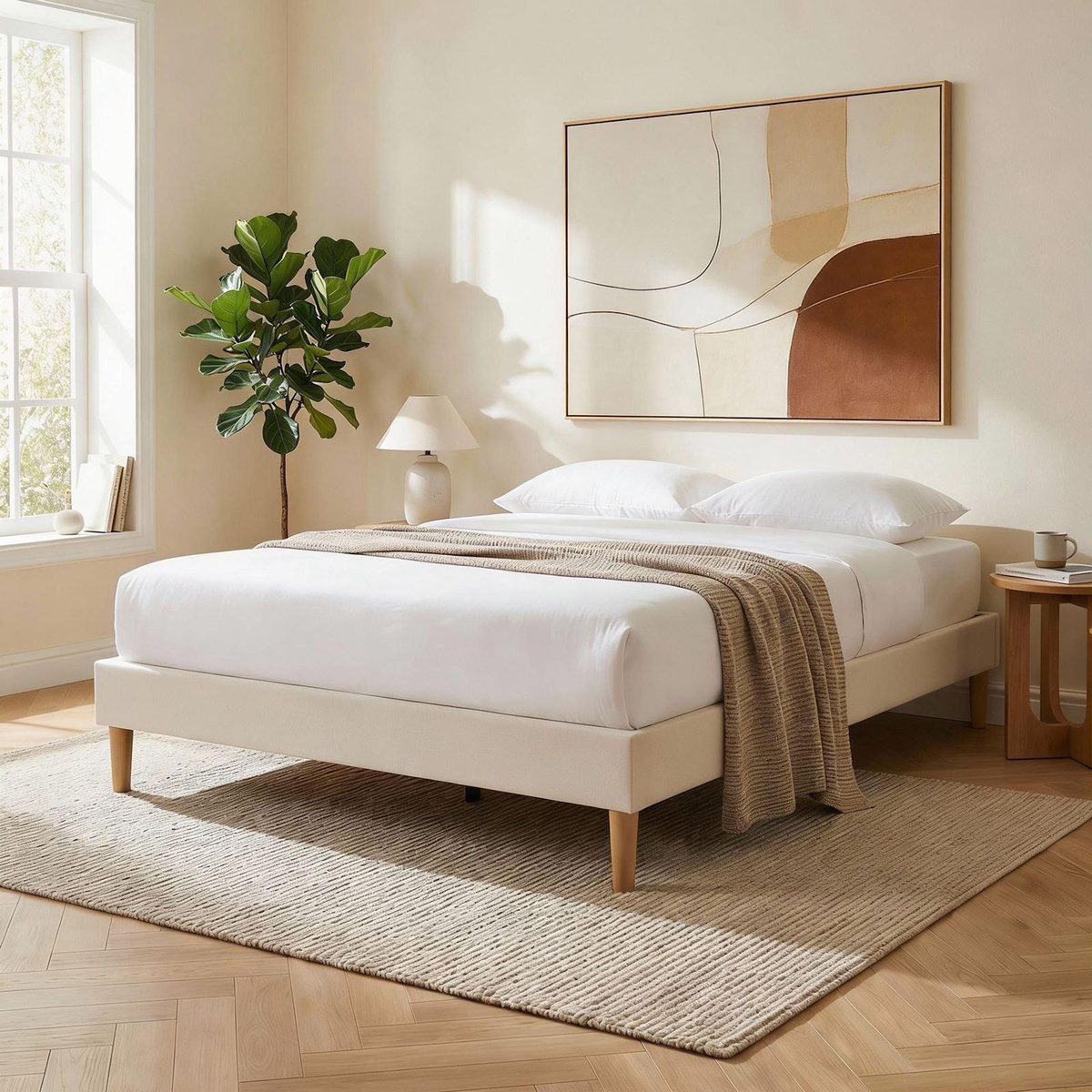 IDIMEX Sommier tapissier VANNES 120 x 190 cm revêtement tissu