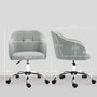 Voir la diapositive 3 : HOMCOM Chaise de bureau tissu bouclette design hauteur réglable pivotante piètement acier