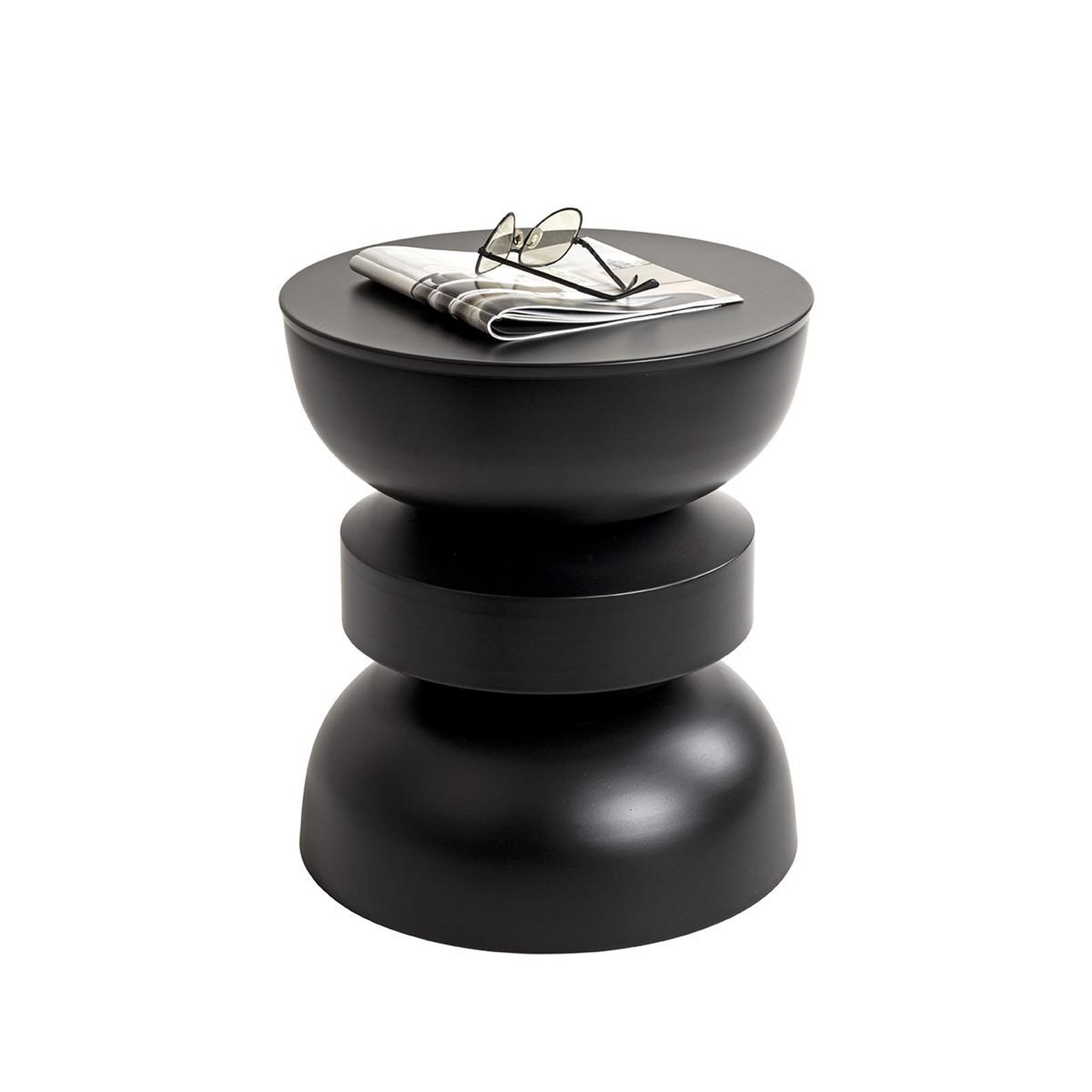 Voir la diapositive 2 : Paris Prix Table d'Appoint Sablier  Merlin  45cm Noir