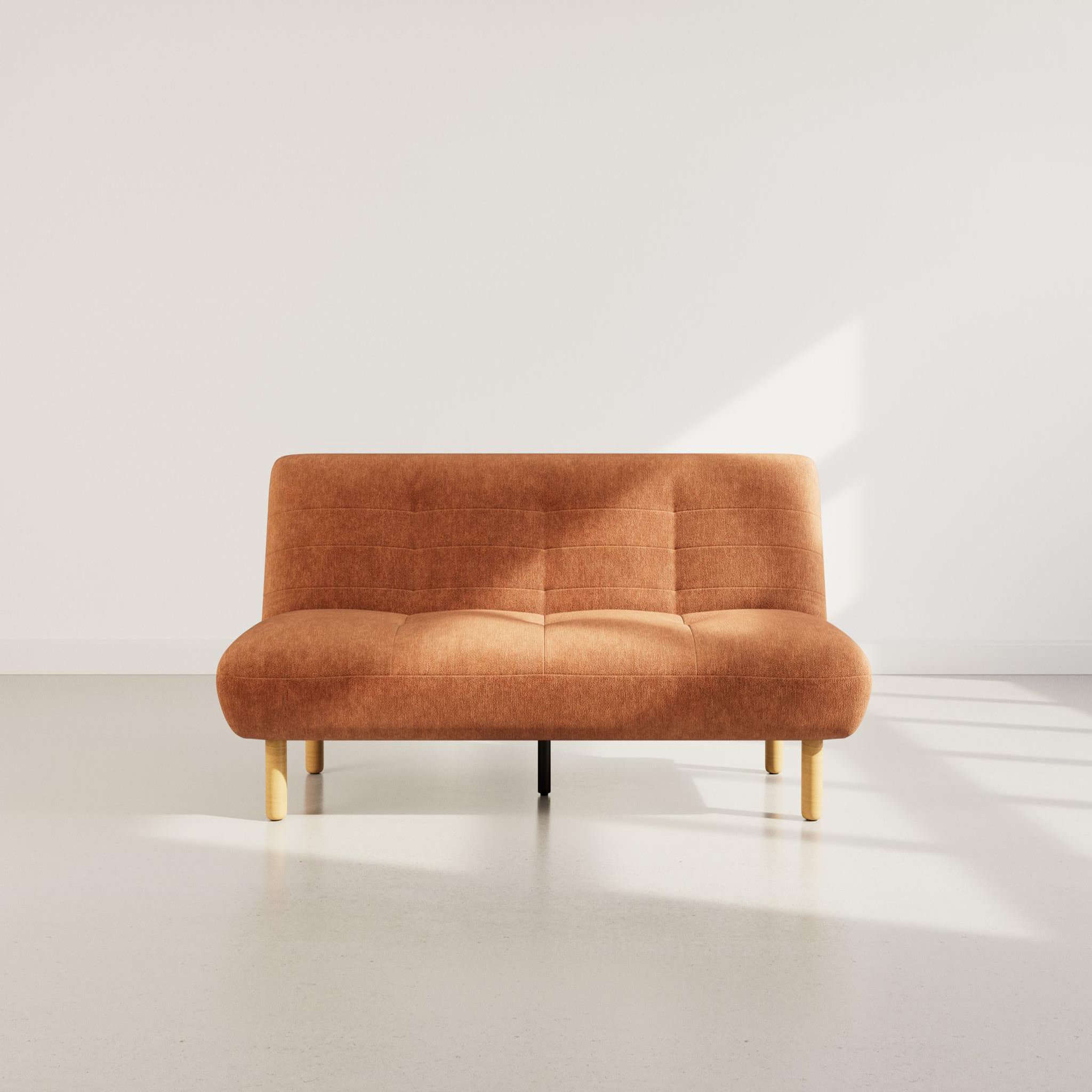 Voir la diapositive 5 : BEST MOBILIER Soan - banquette 2 places convertible clic-clac en velours texturé