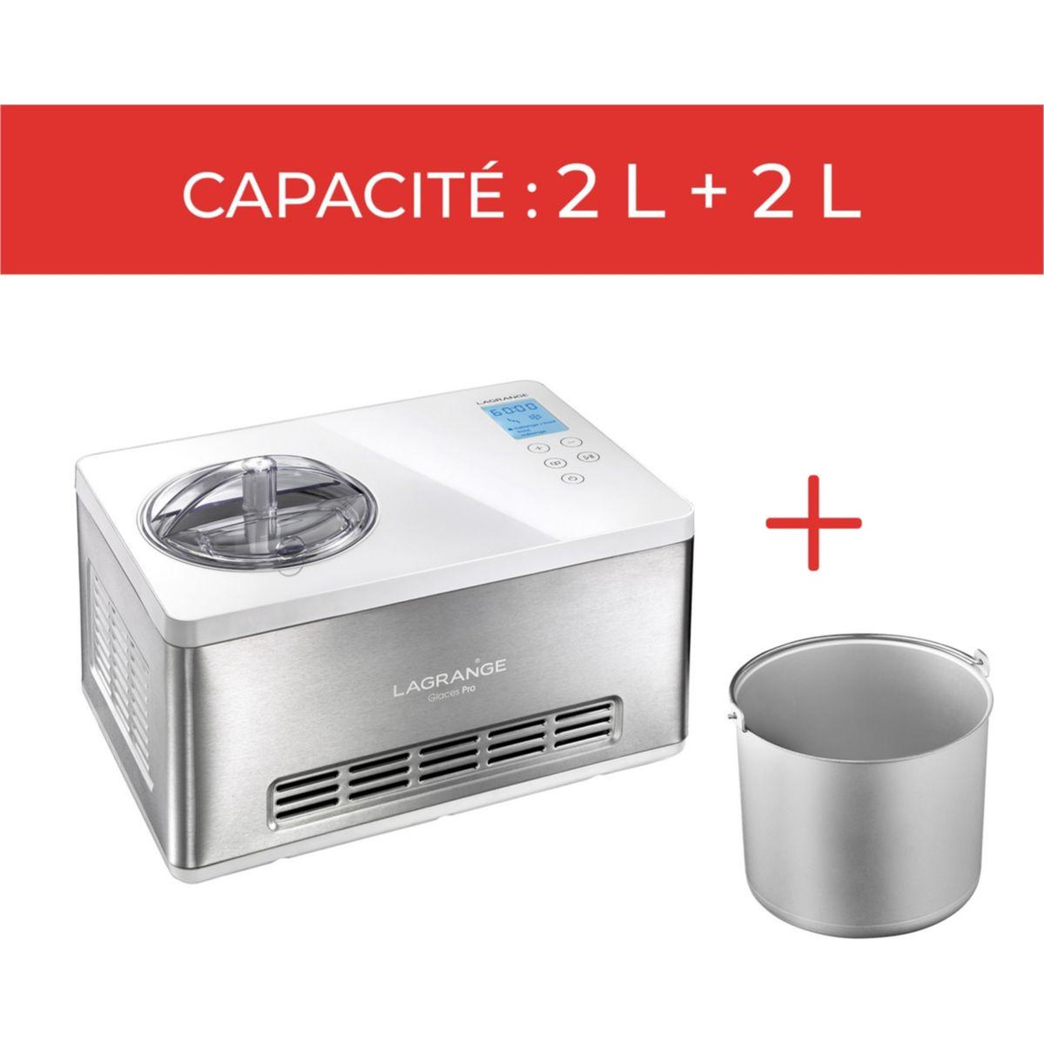Voir la diapositive 3 : LAGRANGE Turbine à glace Glaces Pro 2L double cuve 419022