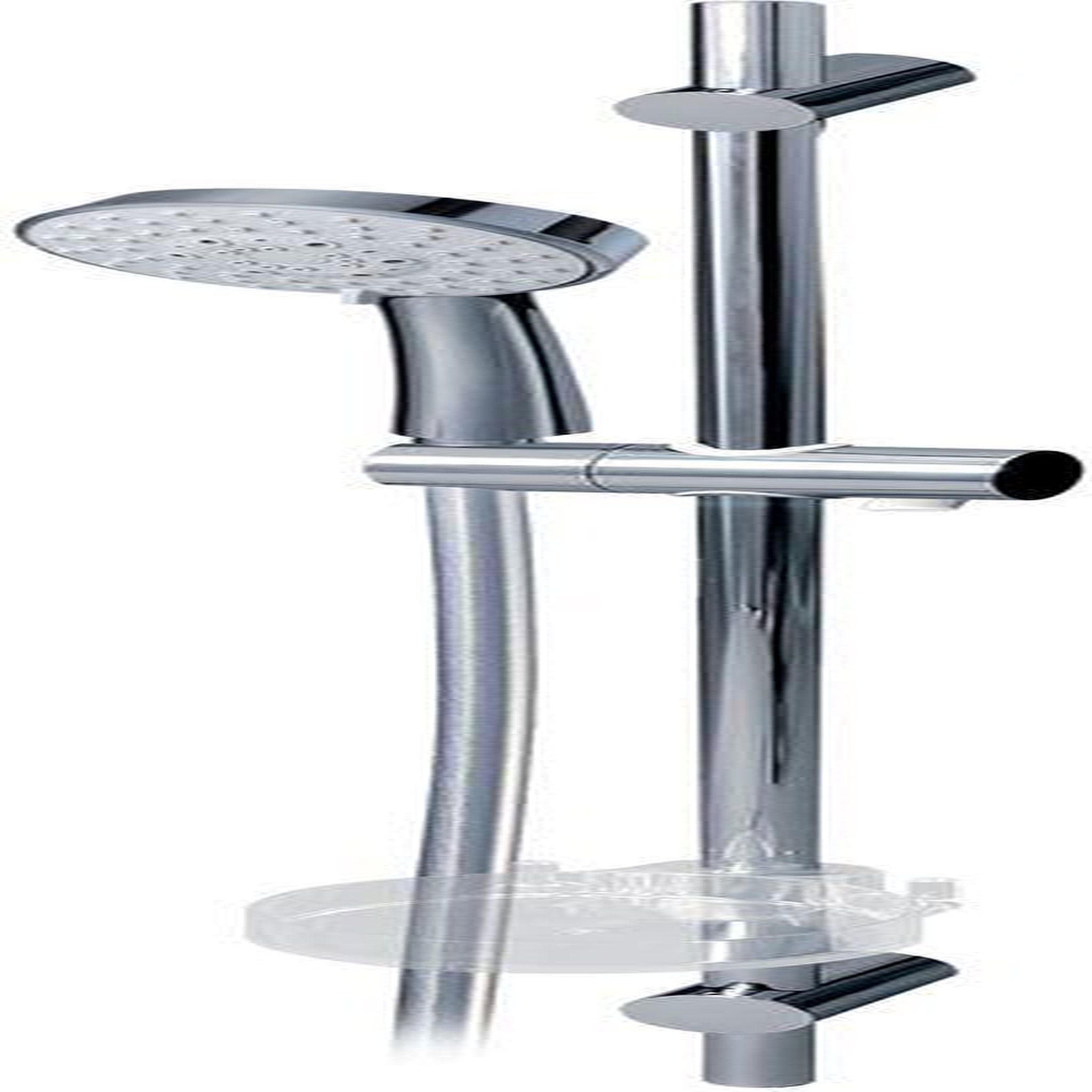 Porcher Barre de douche AQUA, douchette 3 jets - 61 cm - chrome