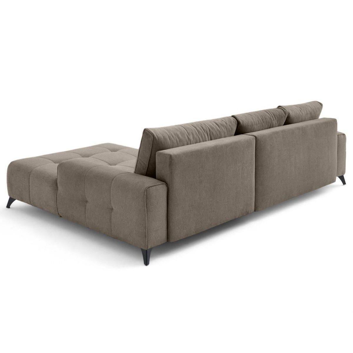 LISA DESIGN Rimini - canapé d'angle droit 4 places convertible avec coffre en tissu texturé