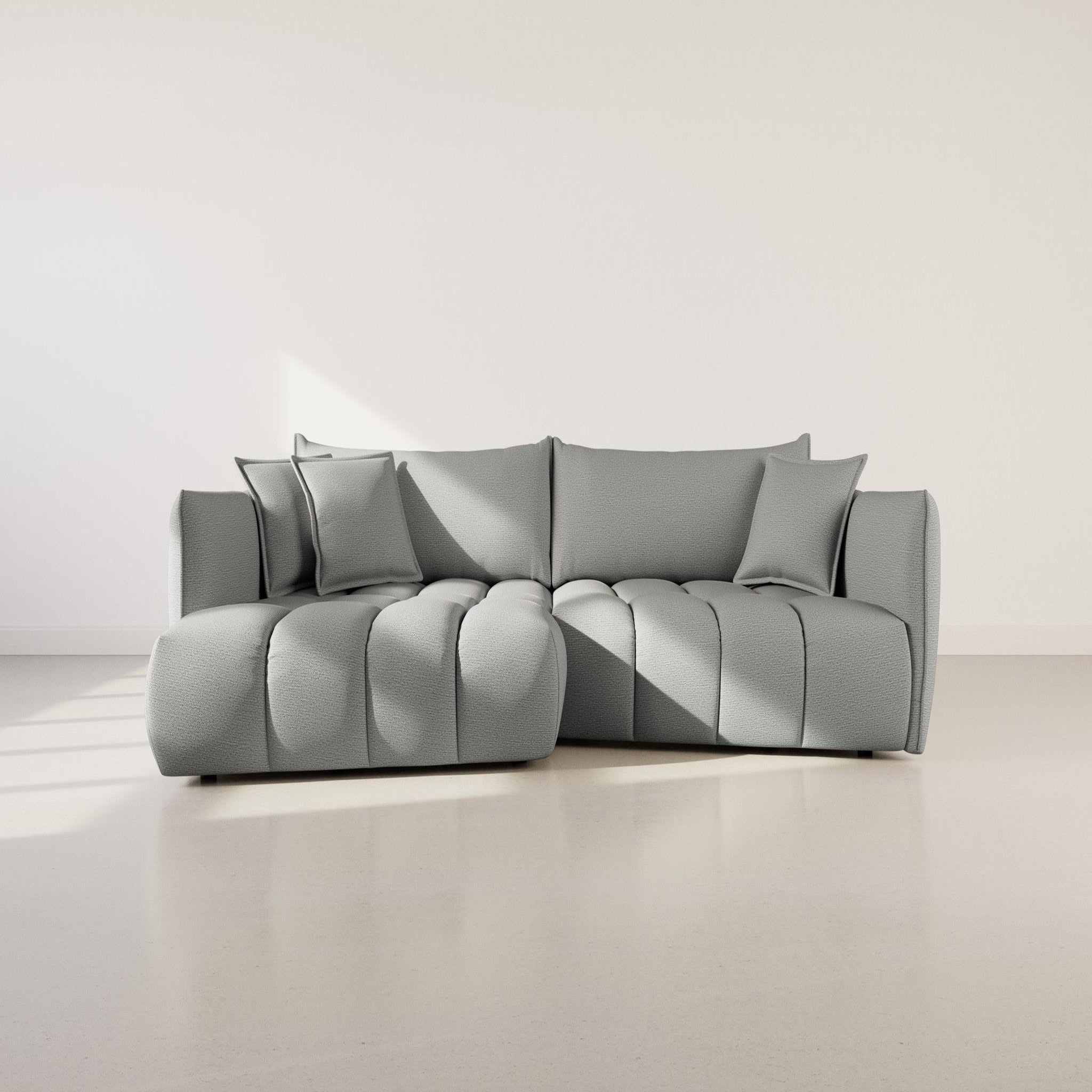 Voir la diapositive 2 : LISA DESIGN Cassiopee - canapé d'angle gauche 4 places en tissu texturé