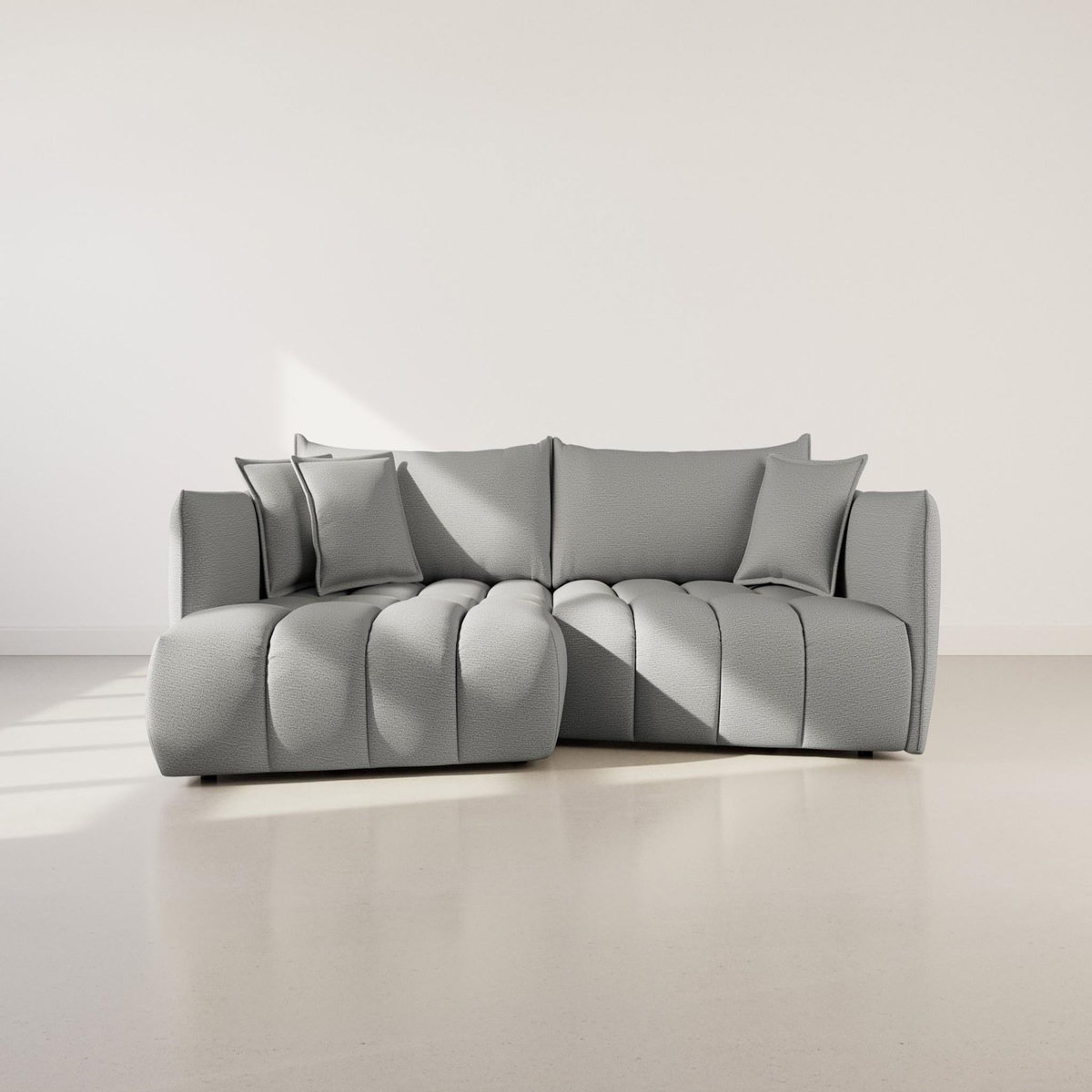 LISA DESIGN Cassiopee - canapé d'angle gauche 4 places en tissu texturé