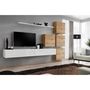 Voir la diapositive 2 : Paris Prix Meuble TV Mural Design  Switch IX  310cm Blanc & Naturel
