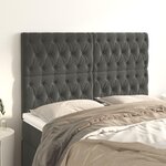 VIDAXL Tetes de lit 4 pcs Gris fonce 72x7x78/888 cm Velours