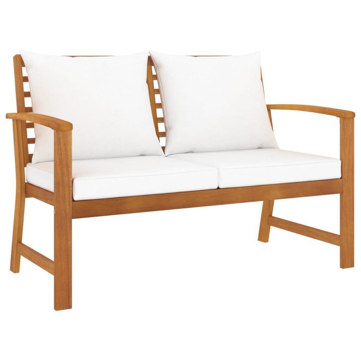 VIDAXL Banc de jardin avec coussin creme 120 cm Bois solide d'acacia