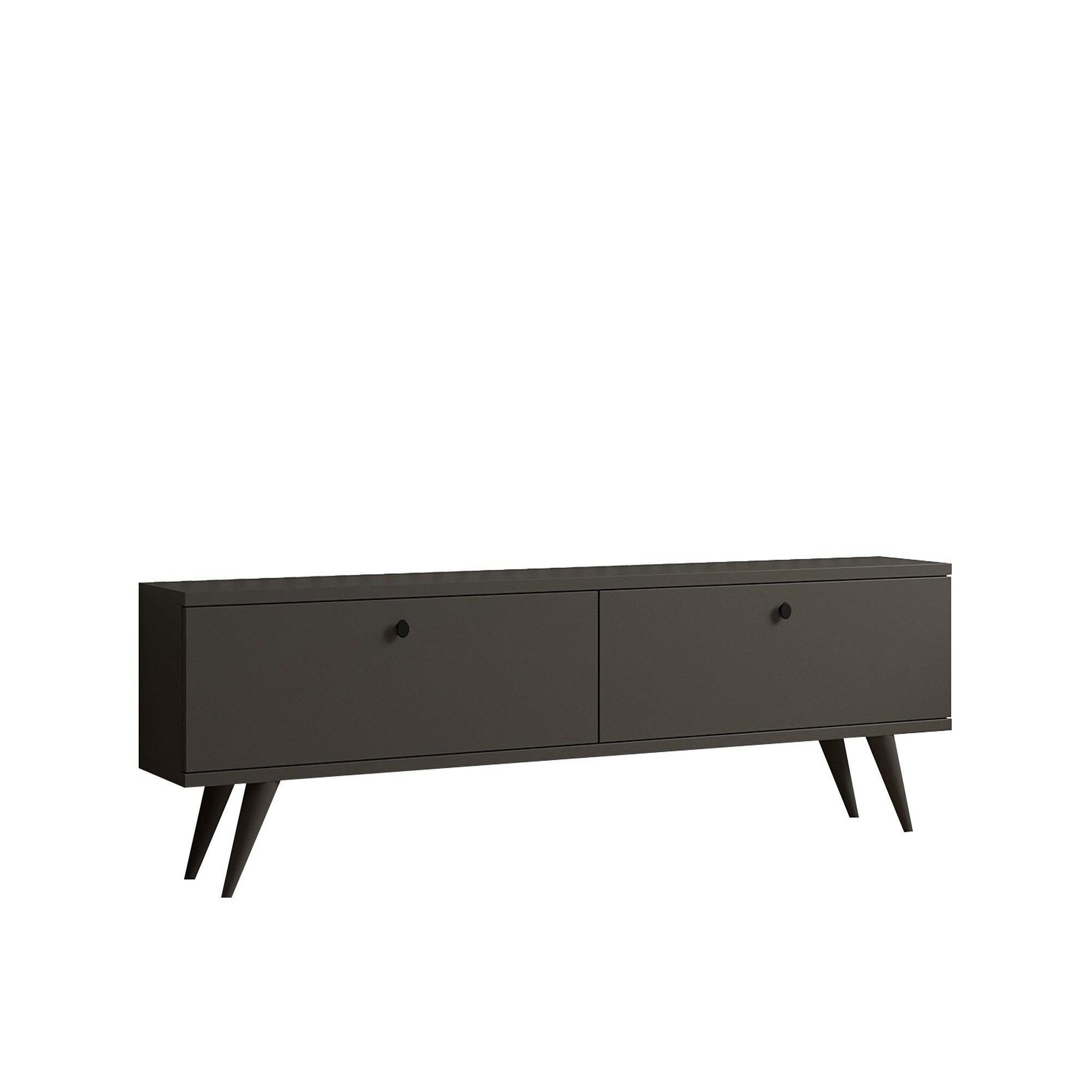 Habitat et Jardin Meuble tv en bois  parlak  - 160 x 25 x 40 cm - gris anthracite