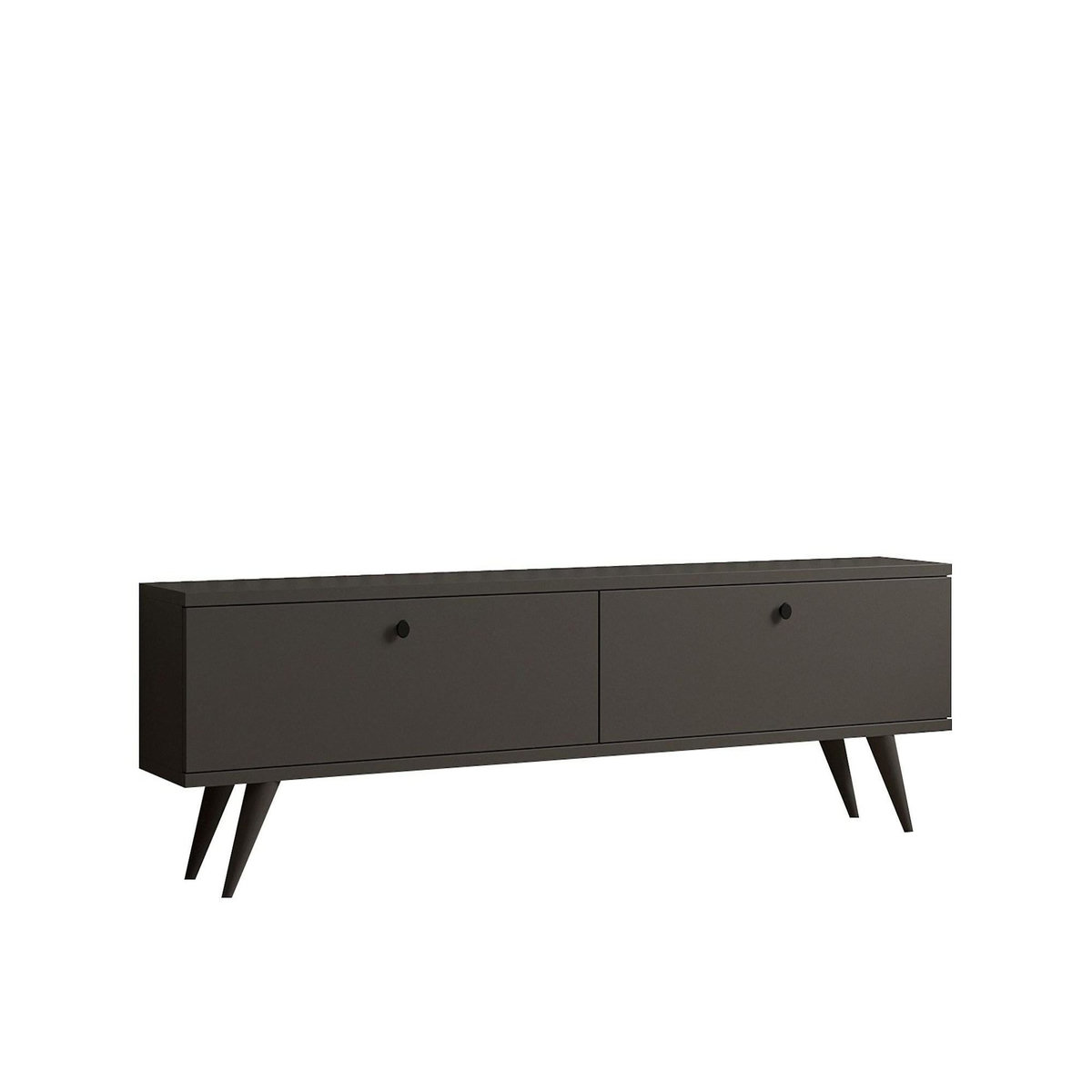 Habitat et Jardin Meuble TV en bois  Parlak  - 160 x 25 x 40 cm - Gris anthracite