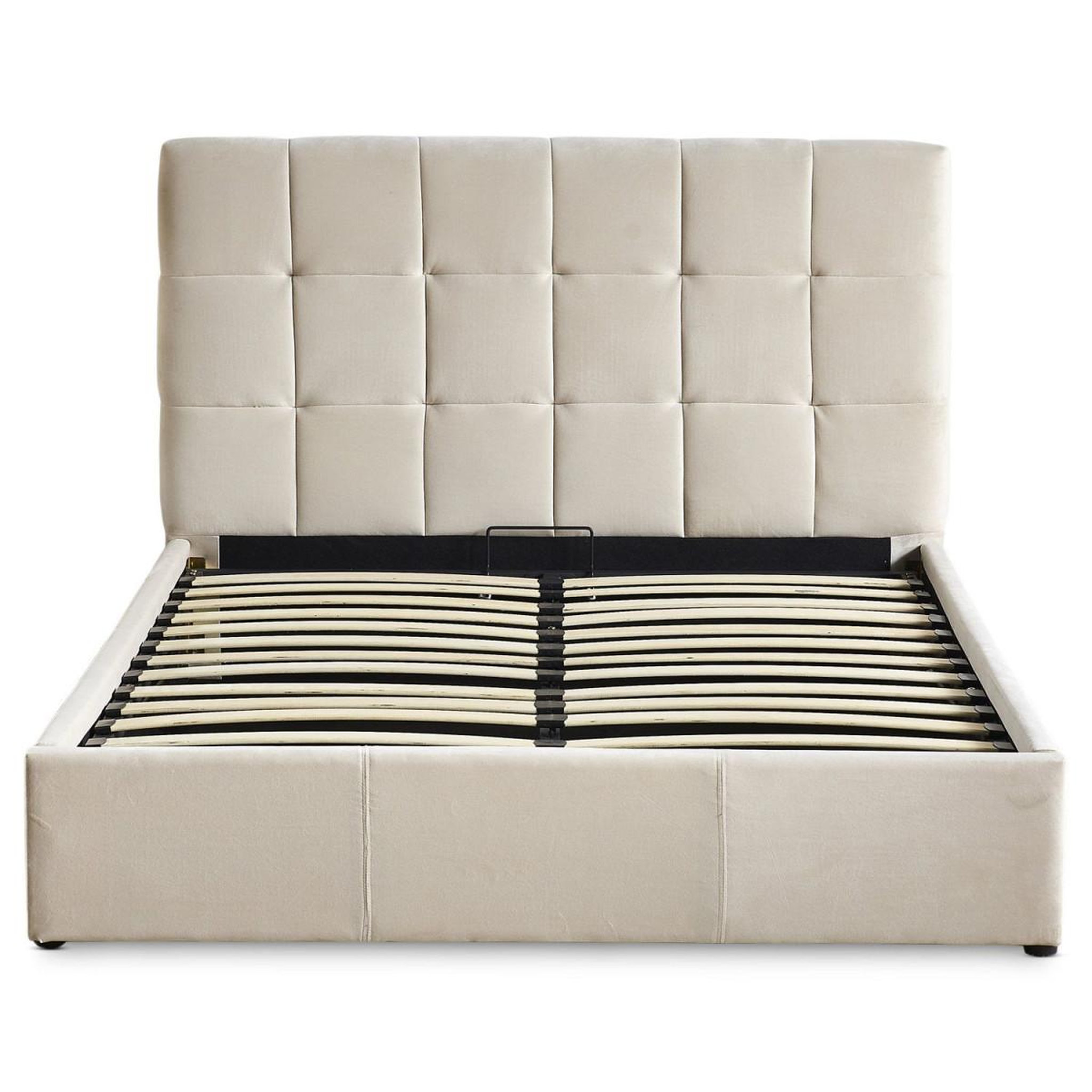 Voir la diapositive 2 : Paris Prix Lit adulte sommier relevable  birma  140x190cm beige