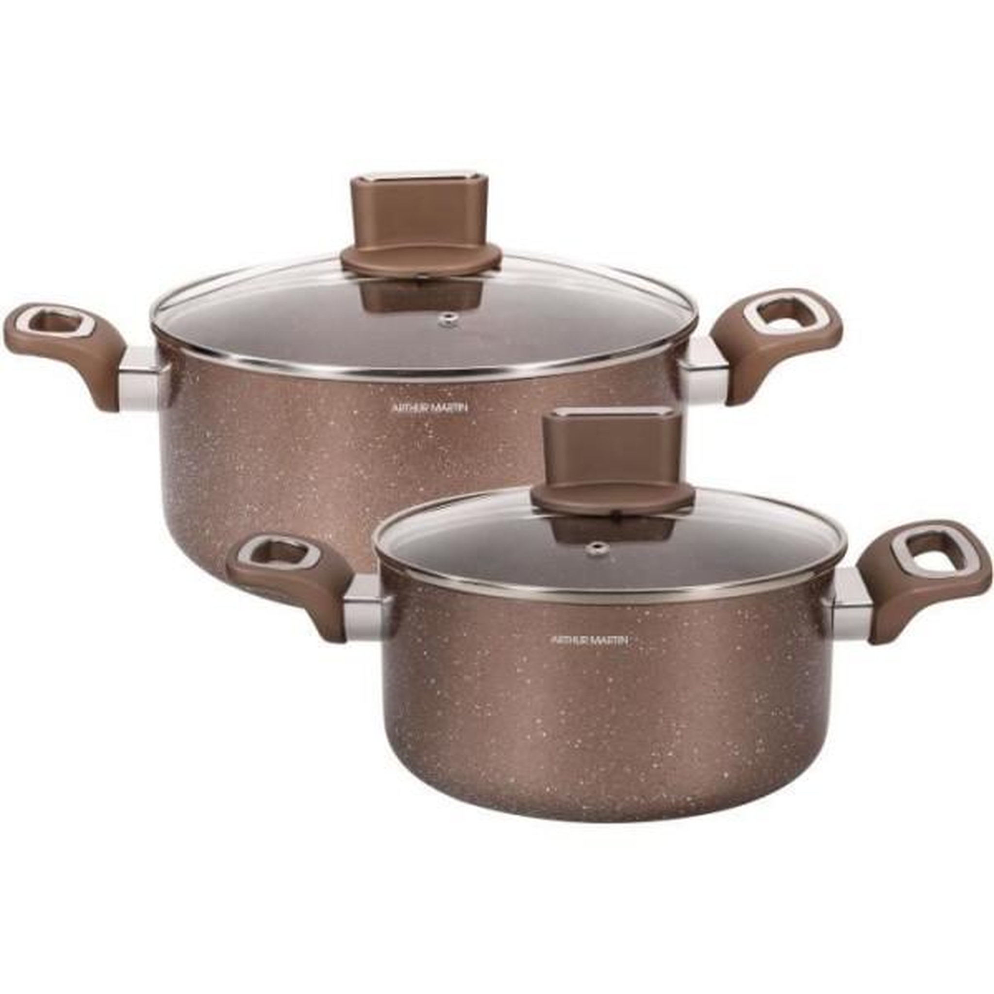 Voir la diapositive 5 : Arthur Martin Set de marmites - ARTHUR MARTIN - AM9820 - 20-24 cm avec couvercle en verre - Aluminium - Tous feux dont induction