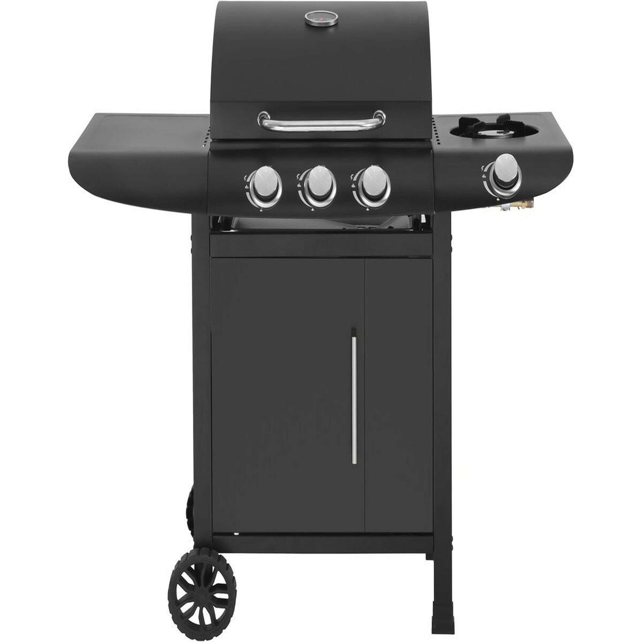 Voir la diapositive 1 : Habitat et Jardin Barbecue gaz  Feria 4  - 4 brûleurs dont 1 latéral - 11.5 kw - Noir