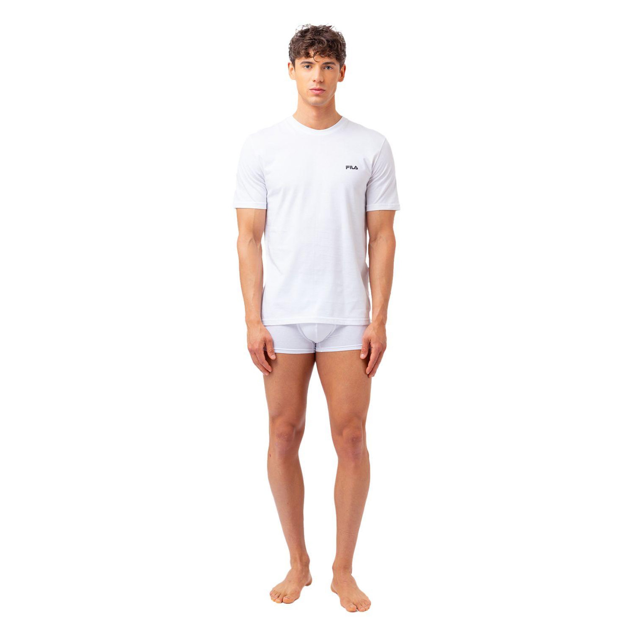 Voir la diapositive 3 : FILA Lot de 2 maillots de corps col rond homme en coton fu5053