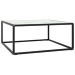 VIDAXL Table basse Noir avec verre marbre blanc 80x80x35 cm