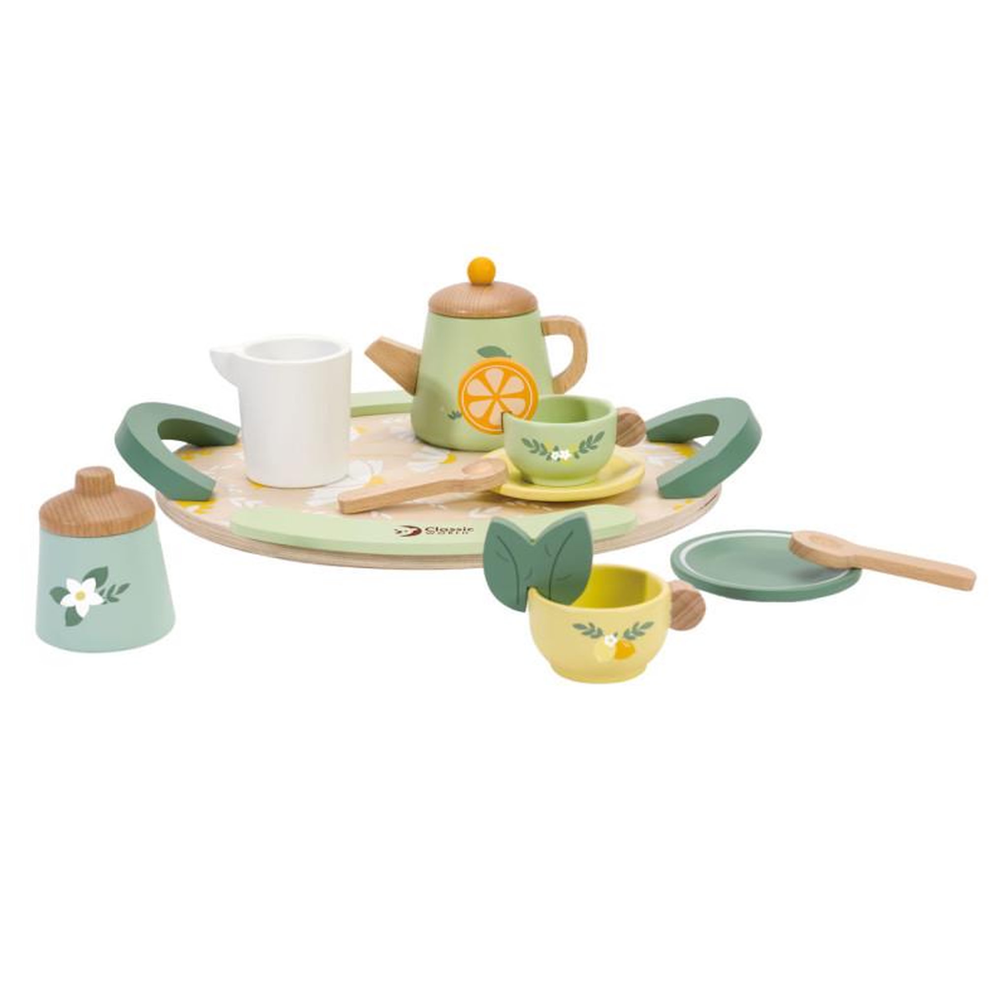 Voir la diapositive 4 : CLASSIC WORLD Classic World Wooden Vintage Tea Set with Tray, 14 pcs. 50576