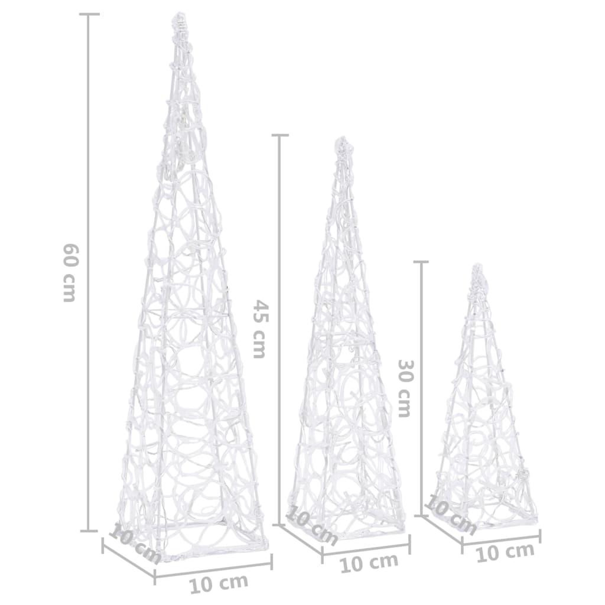 Voir la diapositive 6 : VIDAXL Jeu de cones lumineux a LED Acrylique Bleu 30/45/60 cm