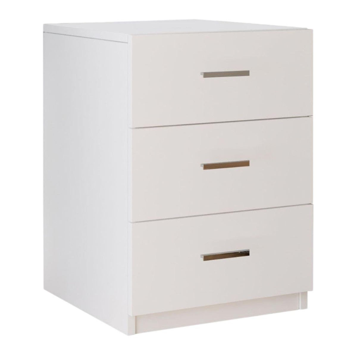 Paris Prix Table de Chevet 3 Tiroirs  Pearlie  61cm Blanc