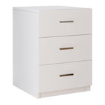 Paris Prix Table de Chevet 3 Tiroirs  Pearlie  61cm Blanc