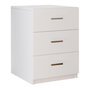 Voir la diapositive 1 : Paris Prix Table de Chevet 3 Tiroirs  Pearlie  61cm Blanc