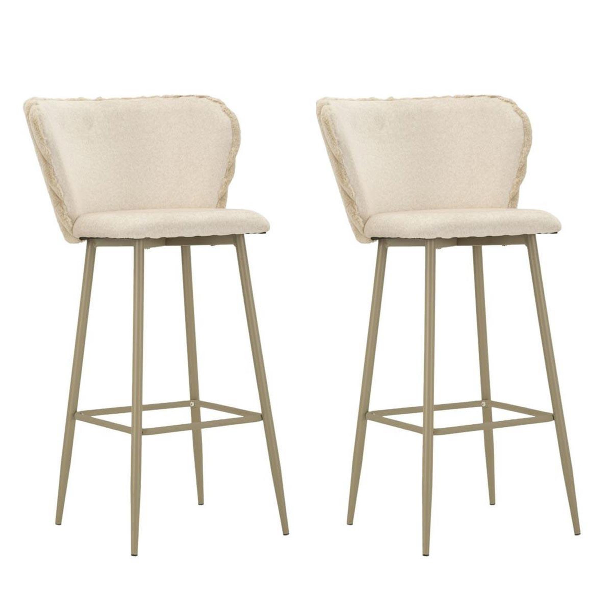 Paris Prix Lot de 2 chaises de bar design  alaska  106cm crème