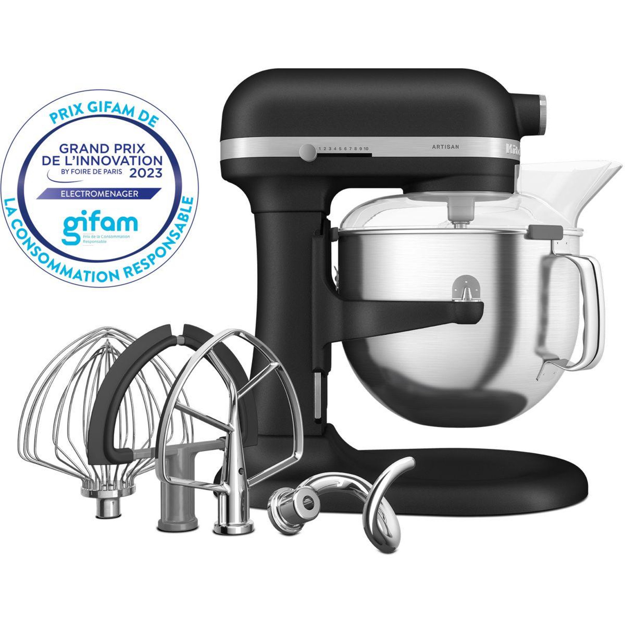 Voir la diapositive 1 : KitchenAid Robot pâtissier 5KSM70SHXEBK truffe noire