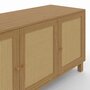 Voir la diapositive 6 : ID MARKET Buffet bas vintage 113 cm HANAE 3 portes effet naturel cannage
