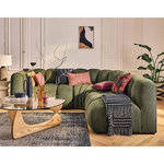 LISA DESIGN Debbie - canapé modulable d'angle droit 4 places avec accoudoir en tissu texturé. Coloris disponibles : Beige, Rose, Orange, Noir, Bleu, Marron, Gris, Vert