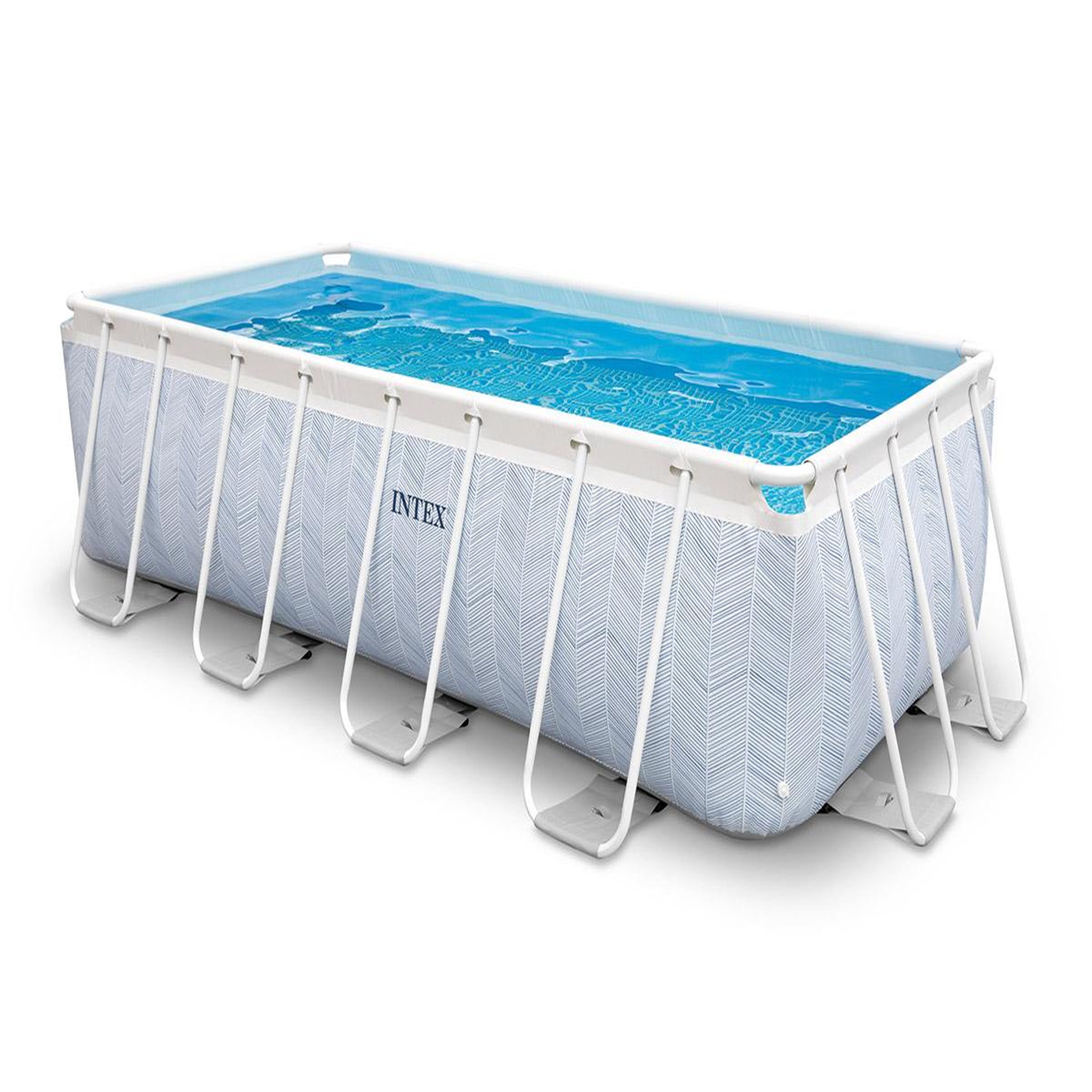 Voir la diapositive 1 : INTEX Piscine tubulaire Chevron rectangulaire 4,00 x 2,00 x 1,00 m - Intex