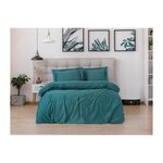 GENERIQUE Parure de lit - 129CTN63978 - 1 housse de couette 220 x 240 cm + 2 taies d'oreiller 60 x 60 cm - Satiné 100% coton - Bleu