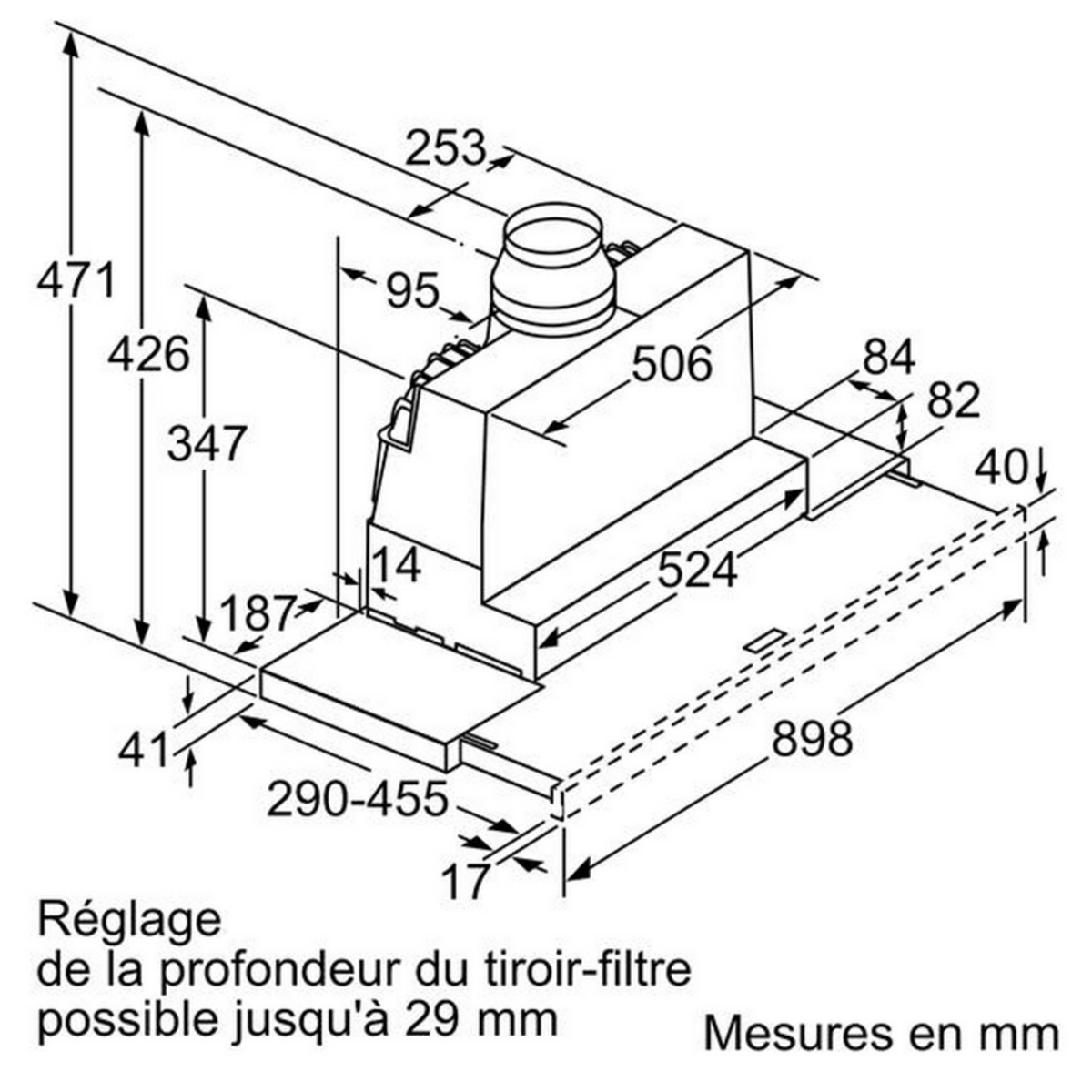 Siemens Hotte télescopique 90cm  729 m3/h silver - li97sa531