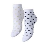 Pieces X2 Paires de Chaussettes hes/Pois Femme Pieces Claura. Coloris disponibles : Blanc