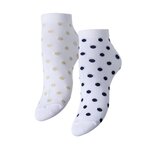 Pieces X2 Paires de Chaussettes hes/Pois Femme Pieces Claura. Coloris disponibles : Blanc