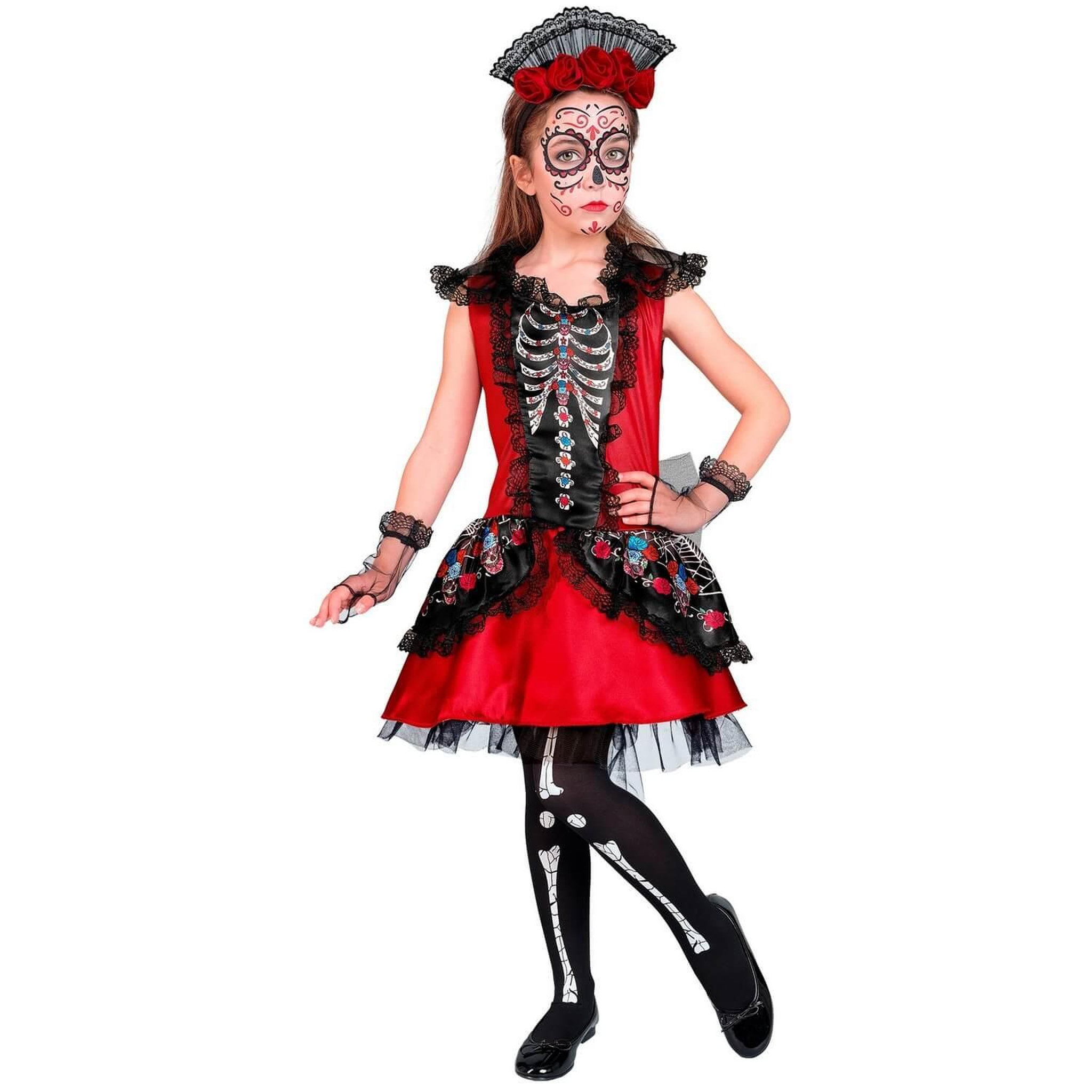 WIDMANN Déguisement Jour des Morts - Fille - 4/5 ans (104 à 110 cm)