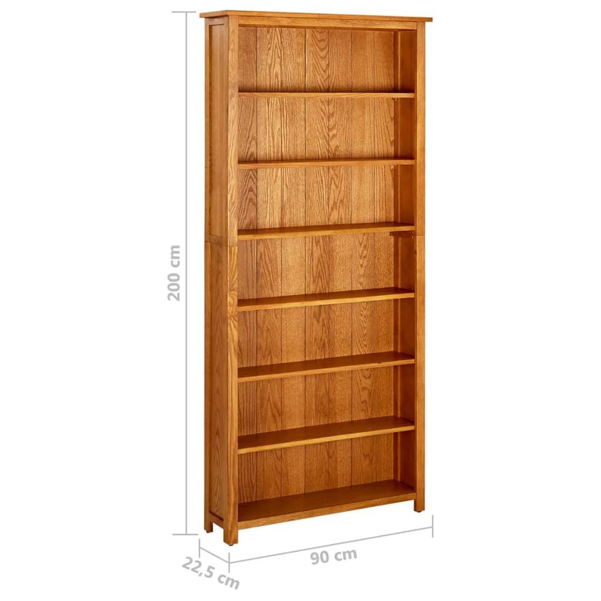 Voir la diapositive 6 : VIDAXL Bibliotheque a 7 niveaux 90x22,5x200 cm Bois de chene massif