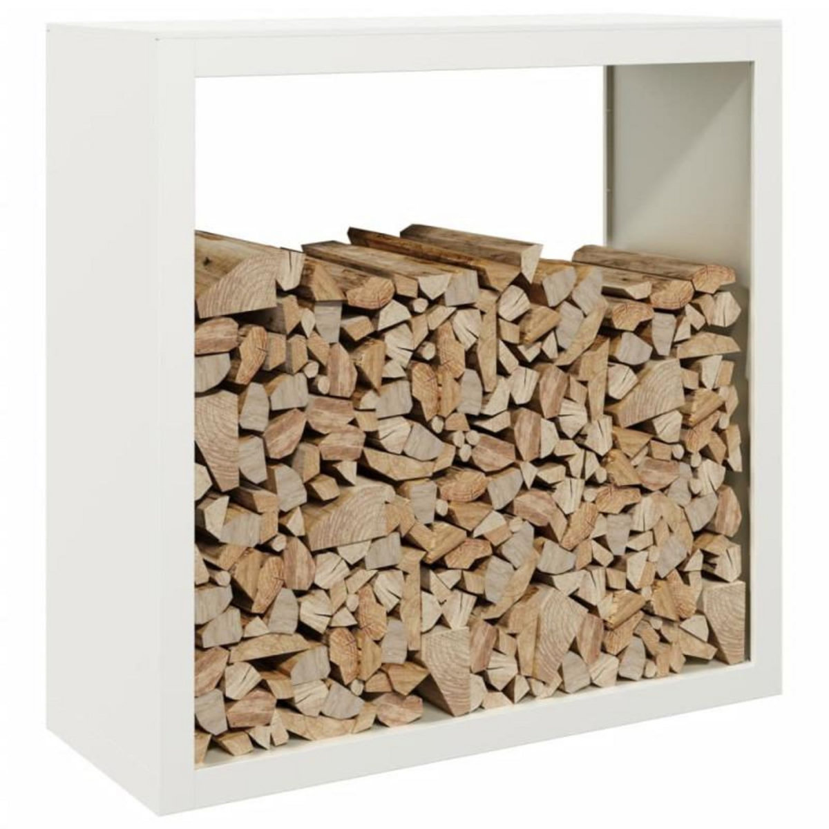 VIDAXL Portant de bois de chauffage blanc 100x40x100 cm acier