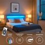 Voir la diapositive 3 : IDIMEX Lit LED double RIOJA 140x190 cm, avec sommier, revêtement tissu