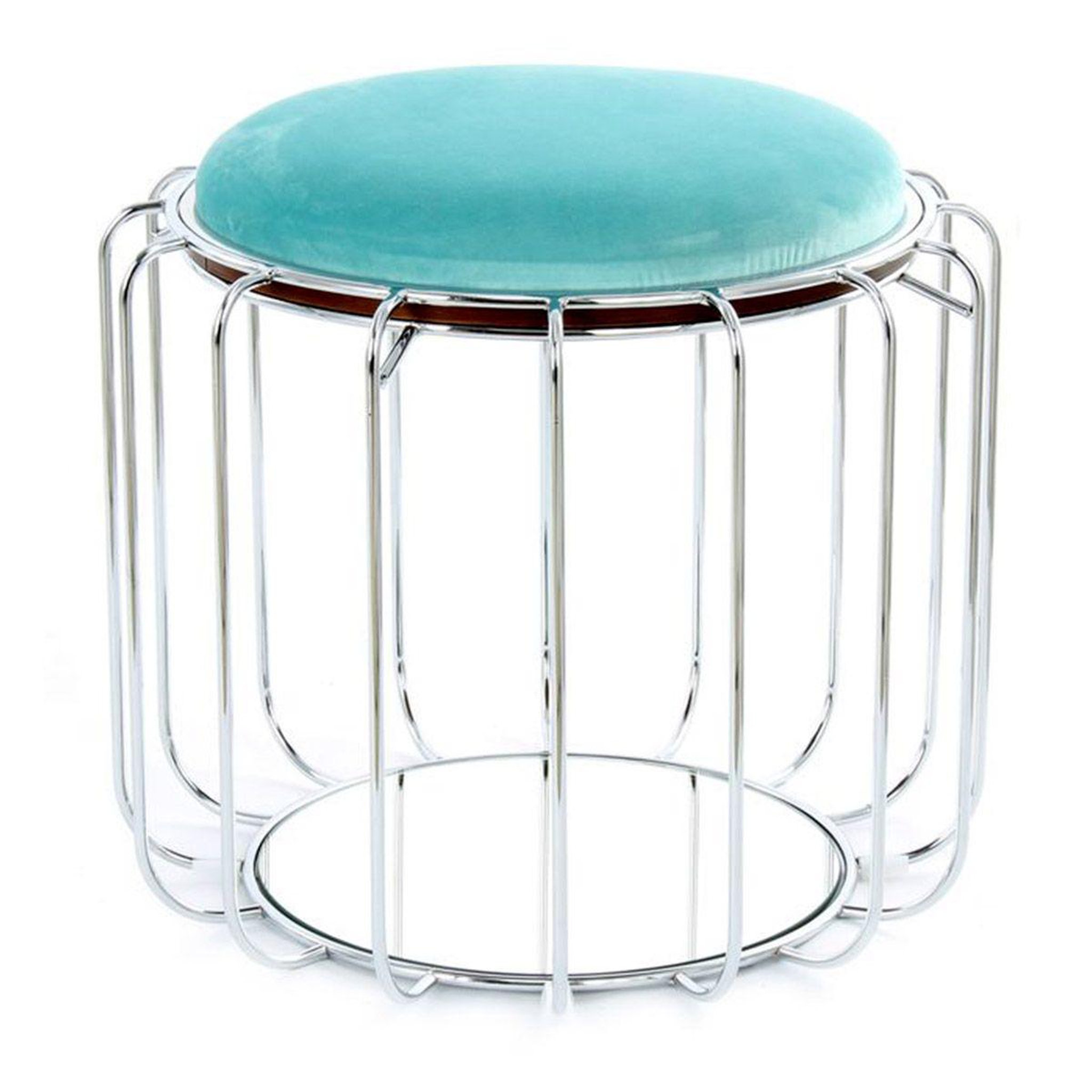 Paris Prix Pouf & table d'appoint  comfortable  50cm menthe & argent